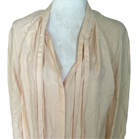 COS Tie Neck Light Peach Cupro Pussycat Blouse - 10 - Picture 5 of 15
